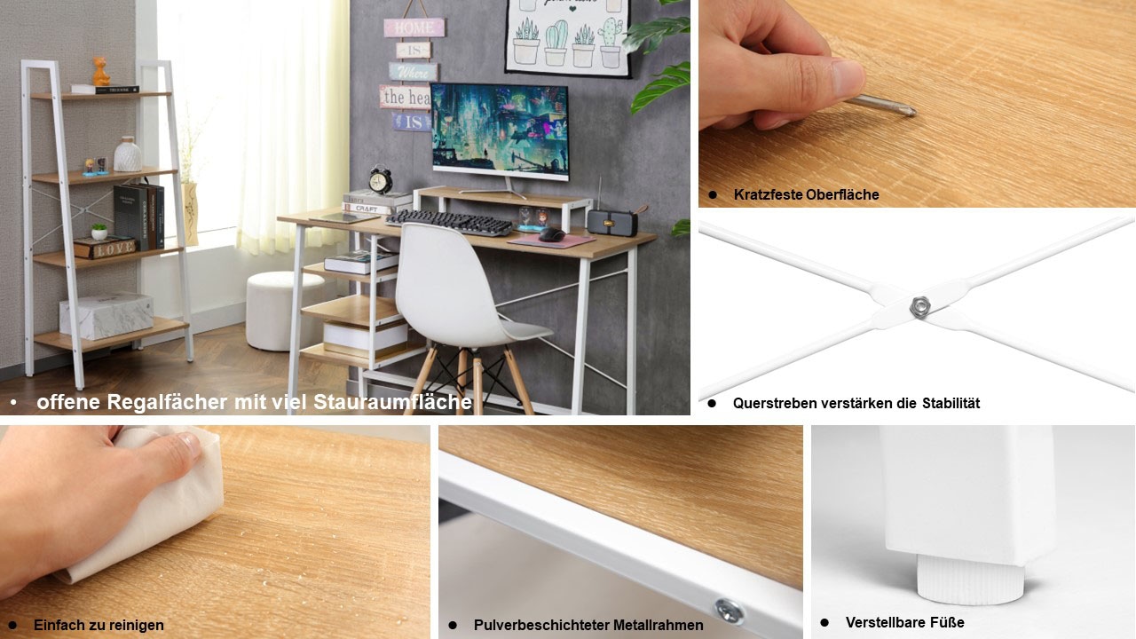 Home affaire Aktenregal »COWELL, Bücherregal,« asymetrisches Metallgestell, 64x130,5 cm, FSC®-zertifiziert