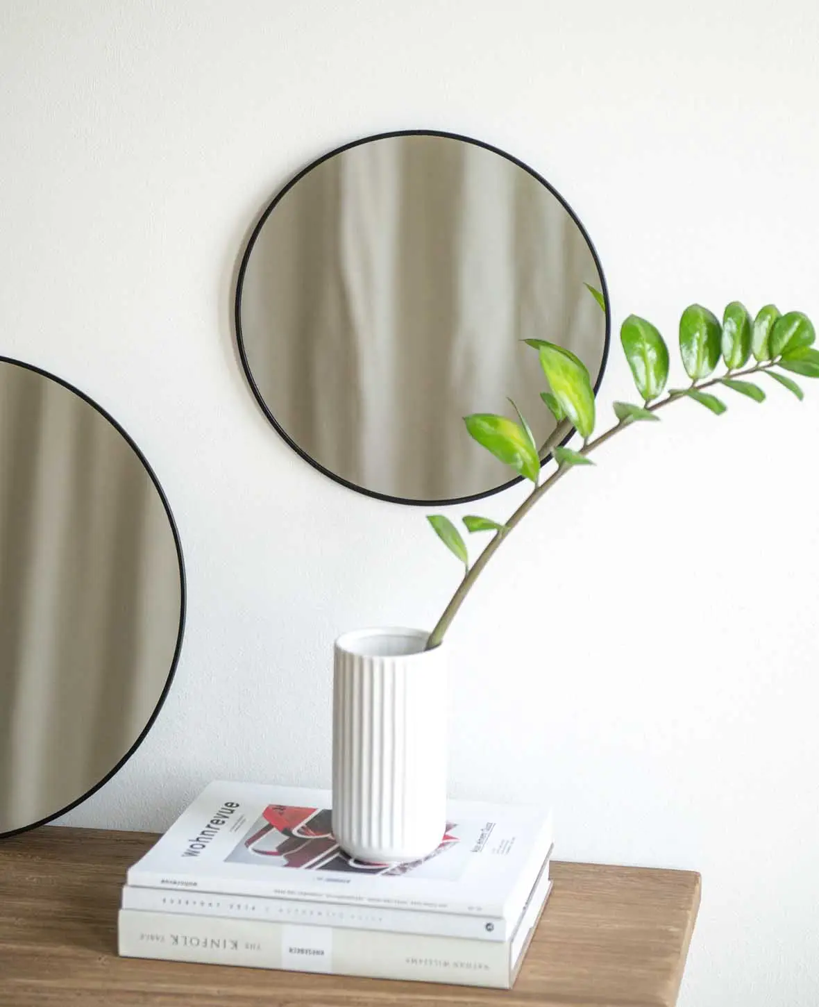 (Ø30cm) Wandspiegel Home Deko Spiegel - Schwarz