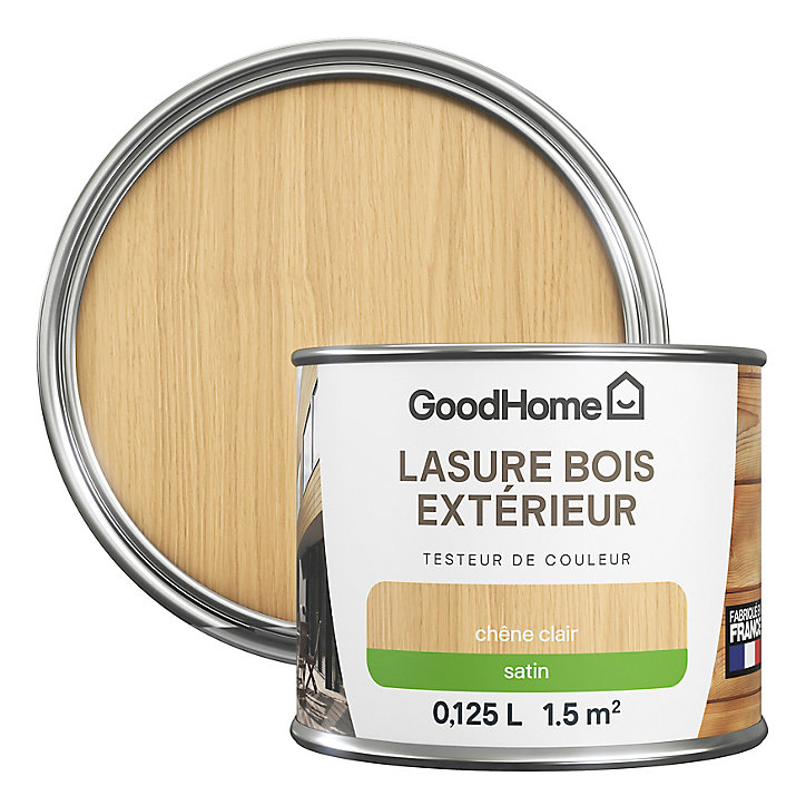 Lasure extérieure chêne clair satin 8 ans GoodHome 125ml