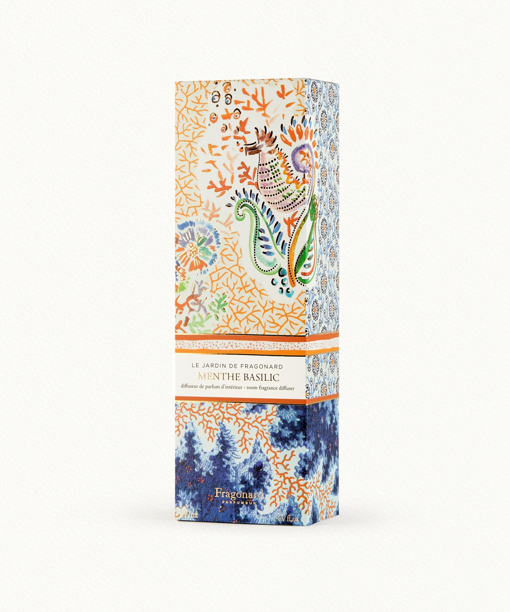 Menthe Basilic  Diffuseur + 10 bâtonnets - flacon 200 ml