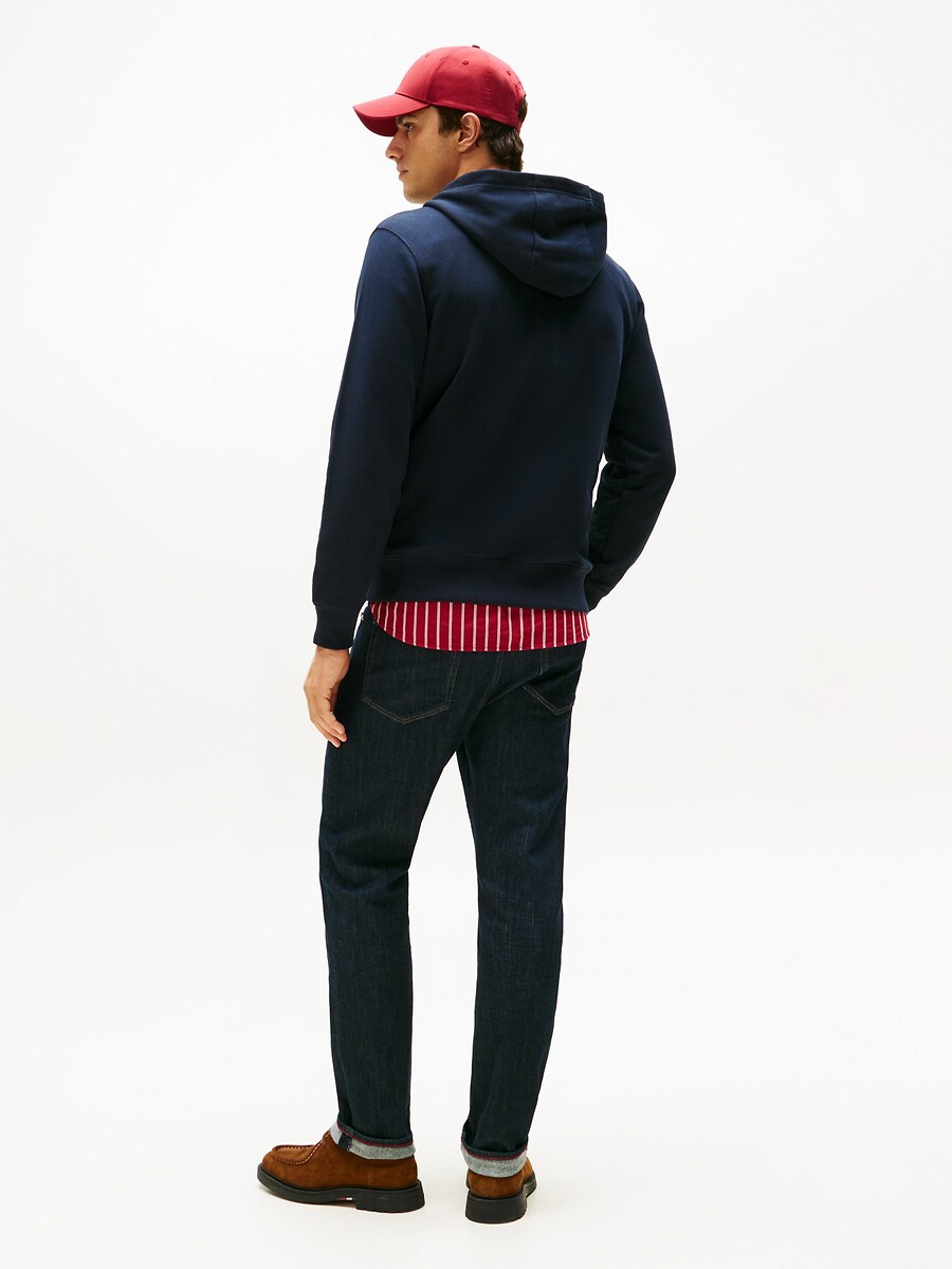 TOMMY HILFIGER<br>Moletom com capuz e estampa da bandeira