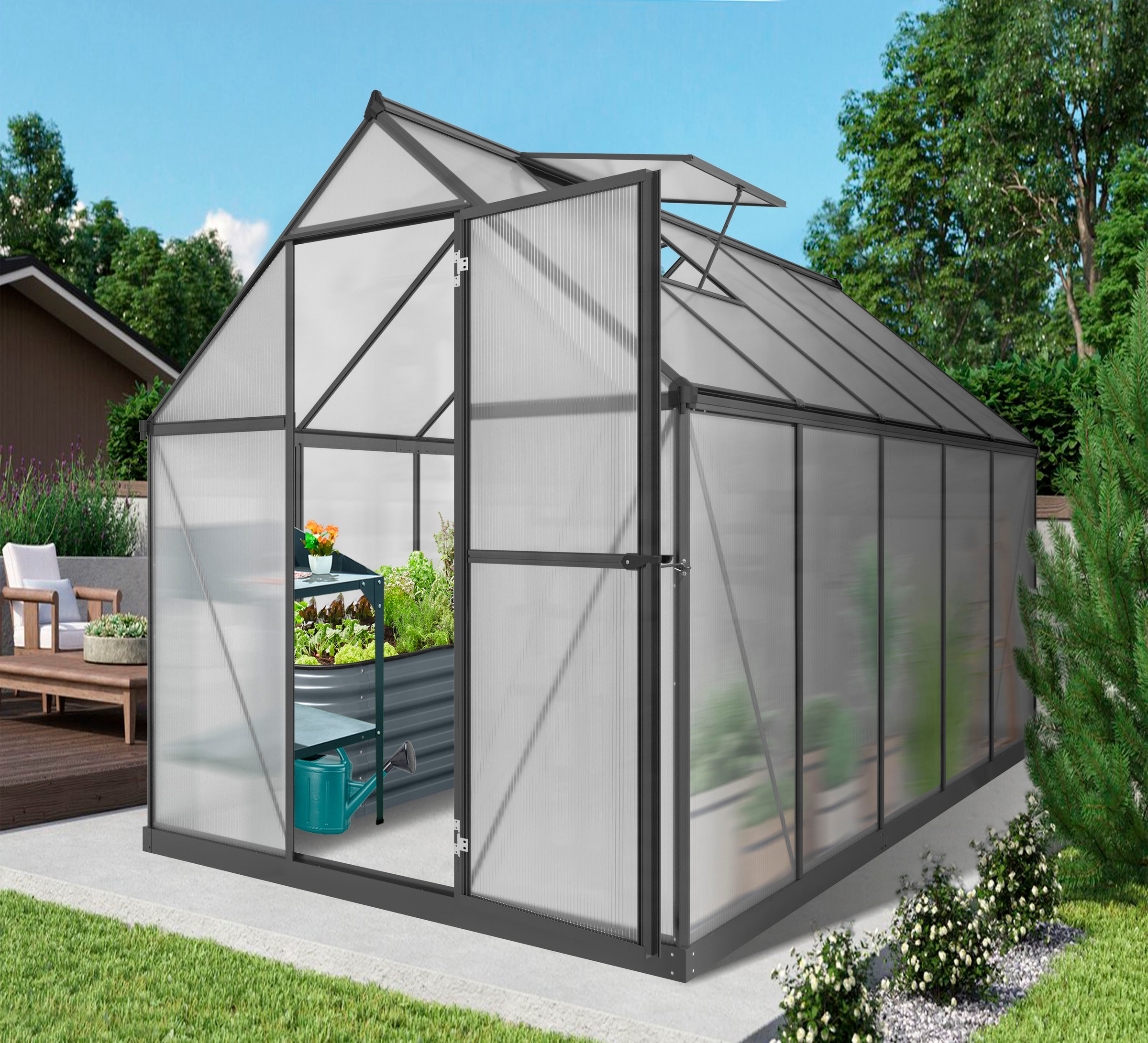 KONIFERA Gewächshaus mit Fundamentrahmen