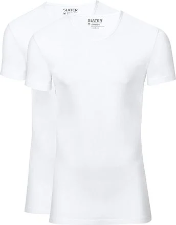Slater 2-pack Stretch V-hals T-shirt Wit 6600 kopen