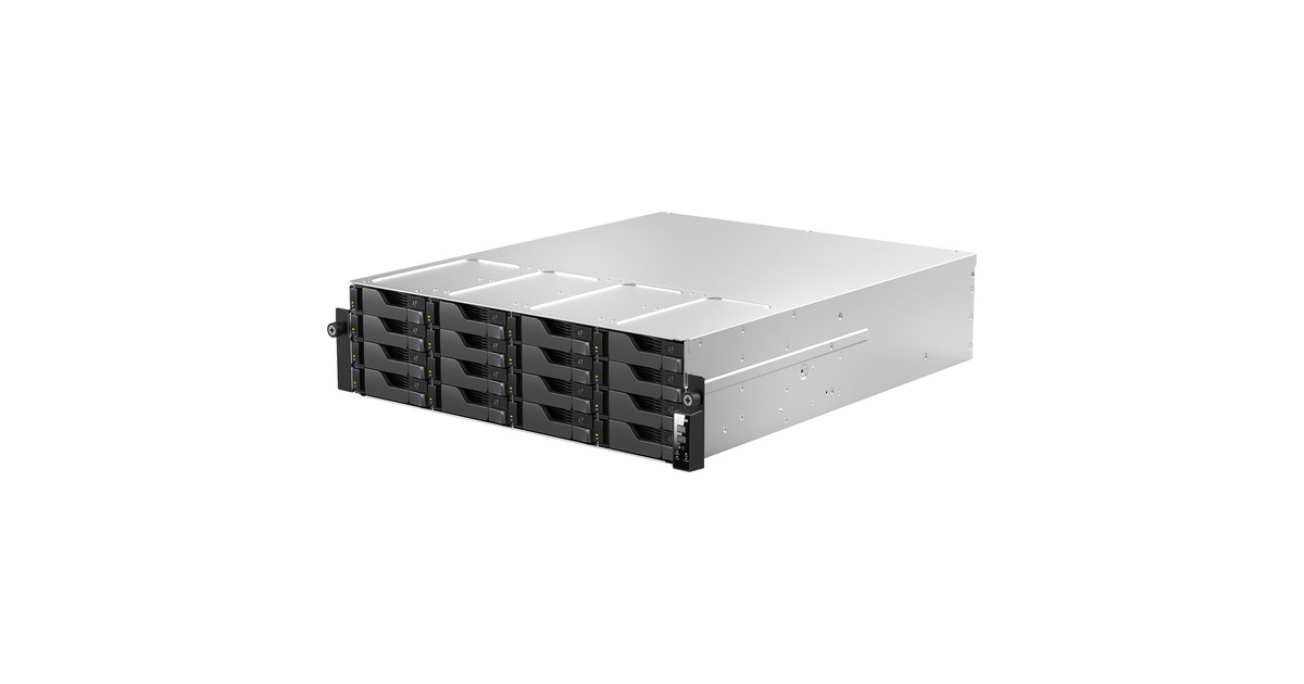 AsustorLockerstor 16R Pro Gen2 (AS7216RDX) nas  (Zwart, 2x 1G LAN, 2x 2.5G LAN, 4x USB 3.2 Gen 1)