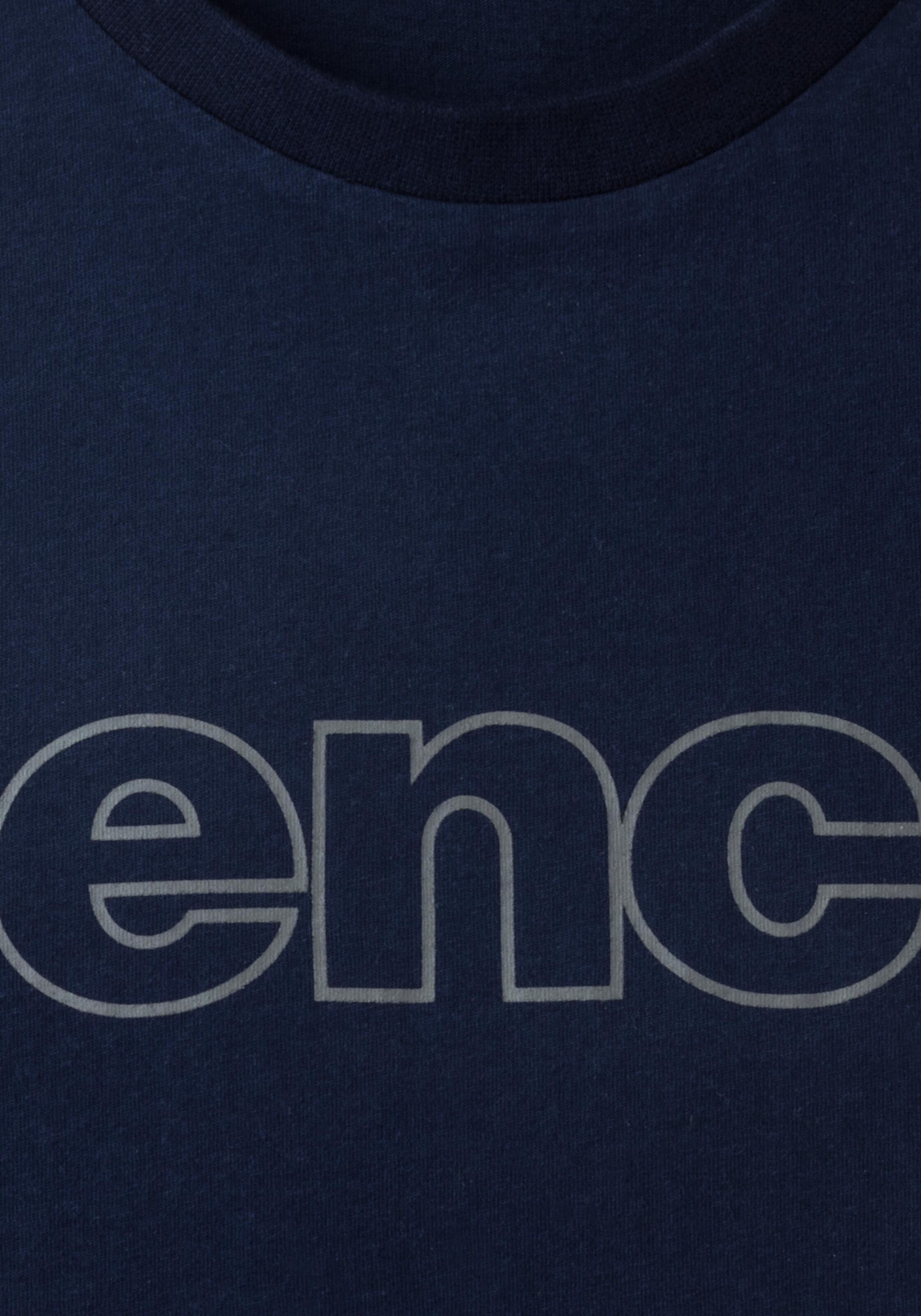 Langarmshirt in navy, grau-meliert