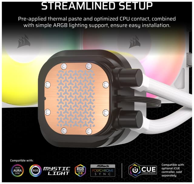 Corsair Nautilus 240mm RS ARGB CPU-vandkøler (hvid)