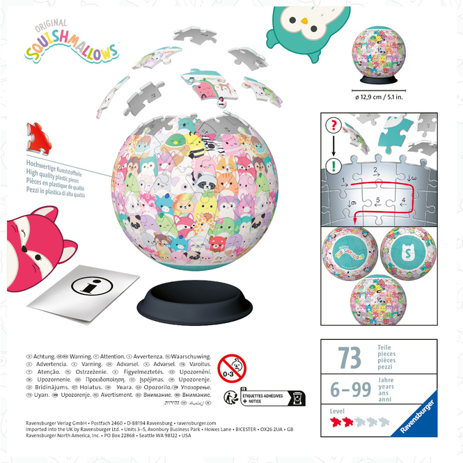 3D Puzzle-Ball - Squishmallows - 72 Teile