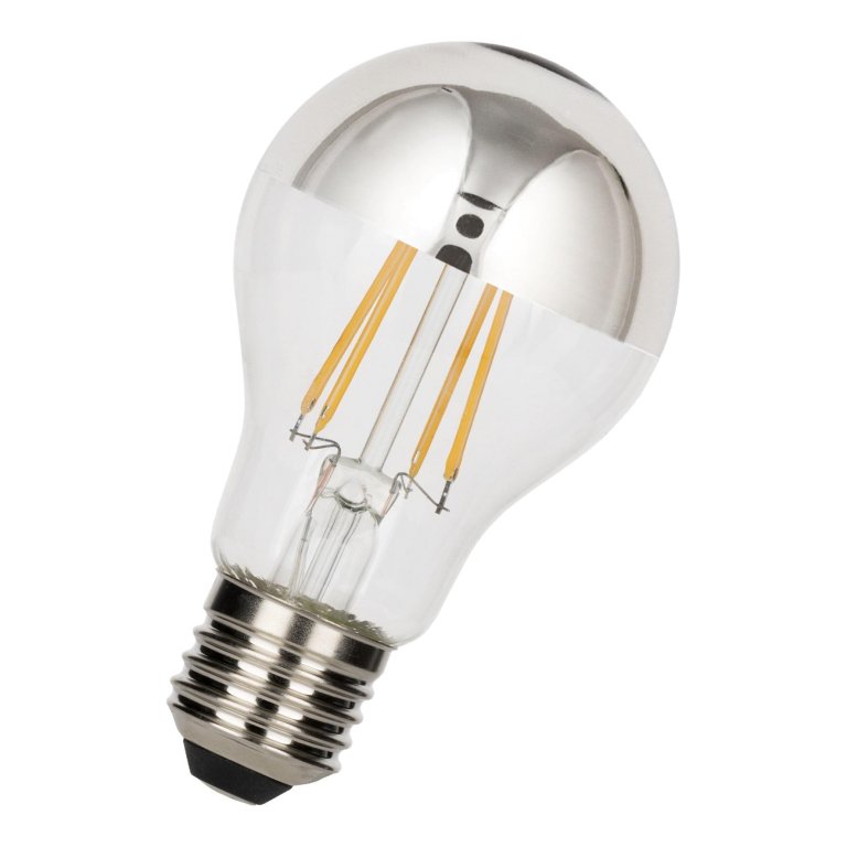 Flinders LED Filament A60 lichtbron E27 8W 2700K kopspiegel zilver D