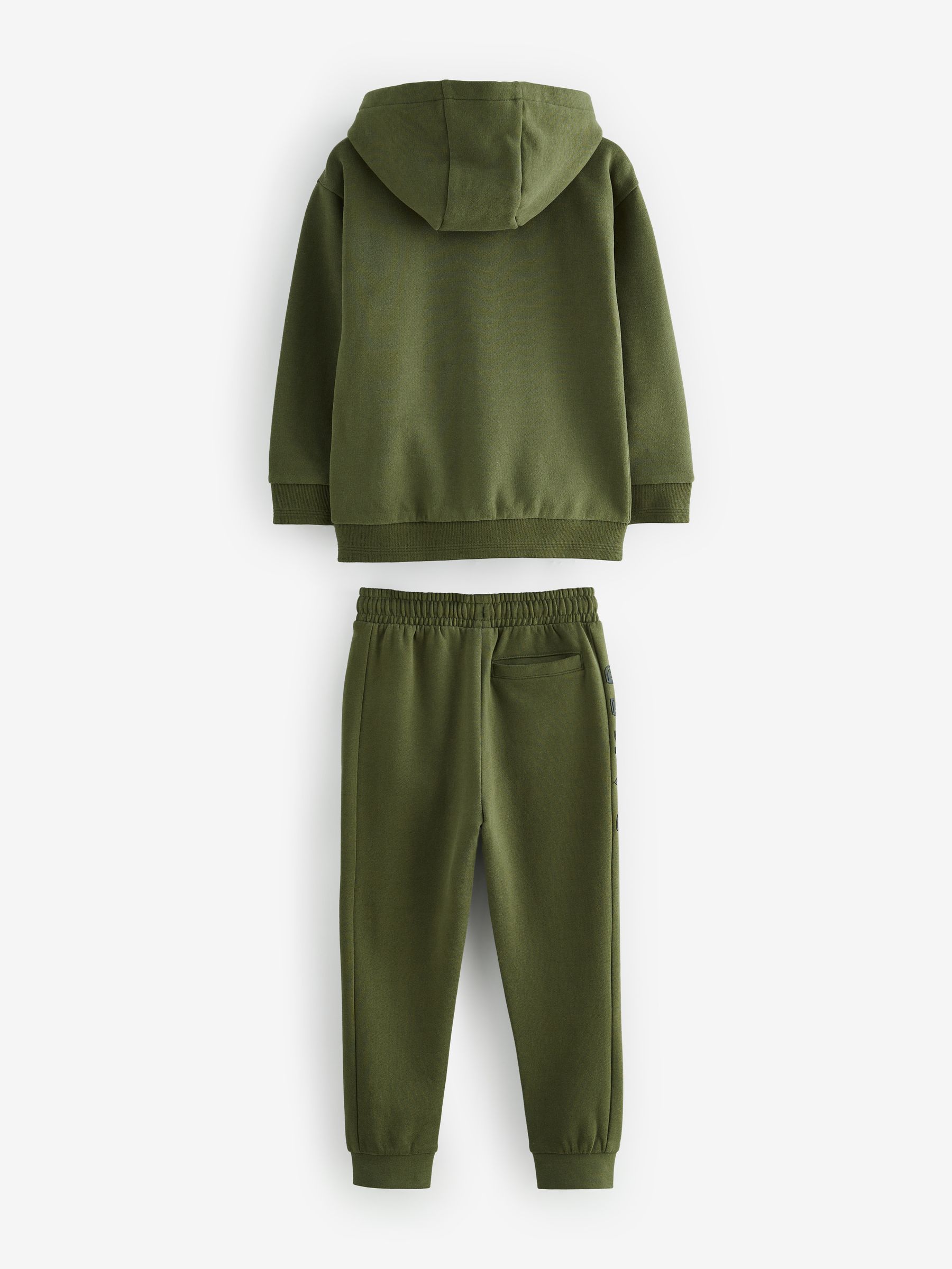 Kakigroen - Baker by Ted Baker set van 100% katoenen hoodie met doorlopende ritssluiting en joggingbroek