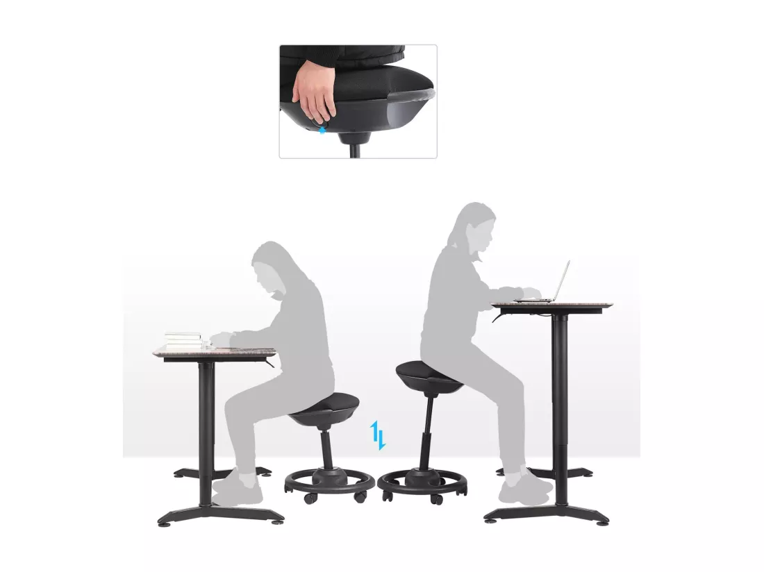 Tabouret de travail dynamique noire 50 x 50 x 55 cm 12_0001457