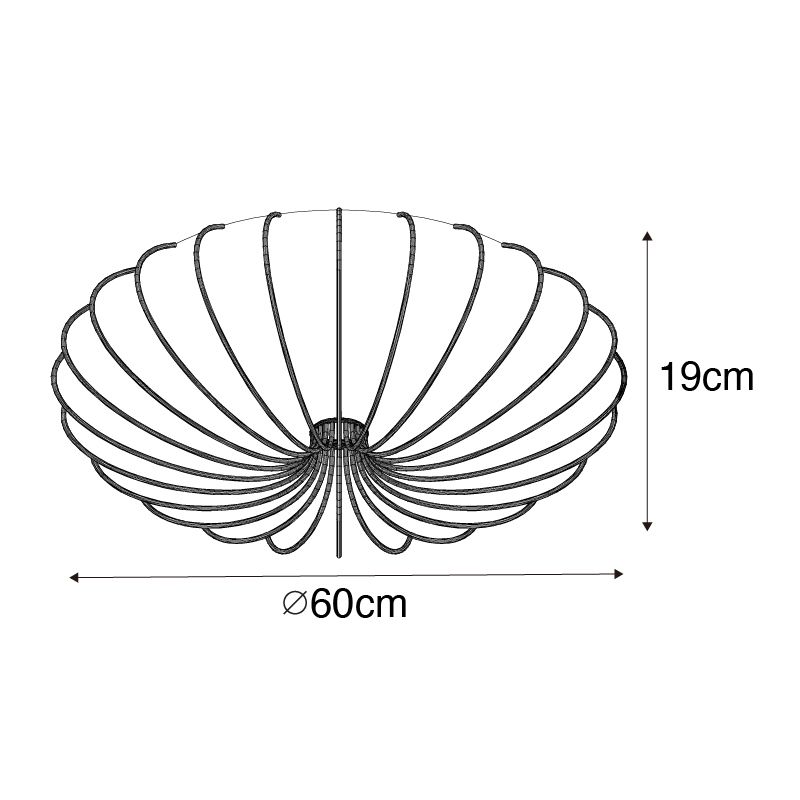 Smart plafondlamp wit zijden 60cm 5-lichts incl. 5 Wifi P45 - Plu