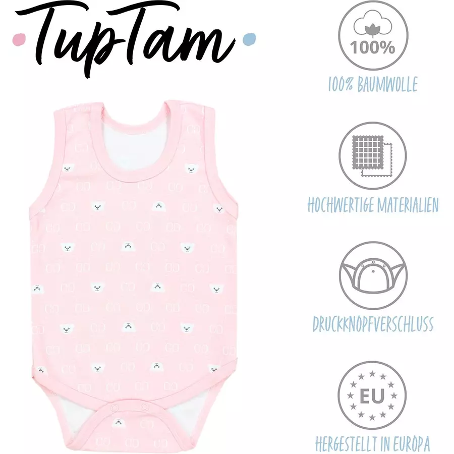 TupTam Baby Mädchen Achselbody 5er Pack rosa Modell 1