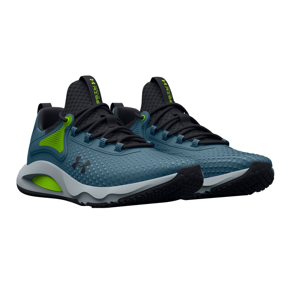 Under Armour UA HOVR RISE 4 - Chaussures training Homme static blue/lime surge/black