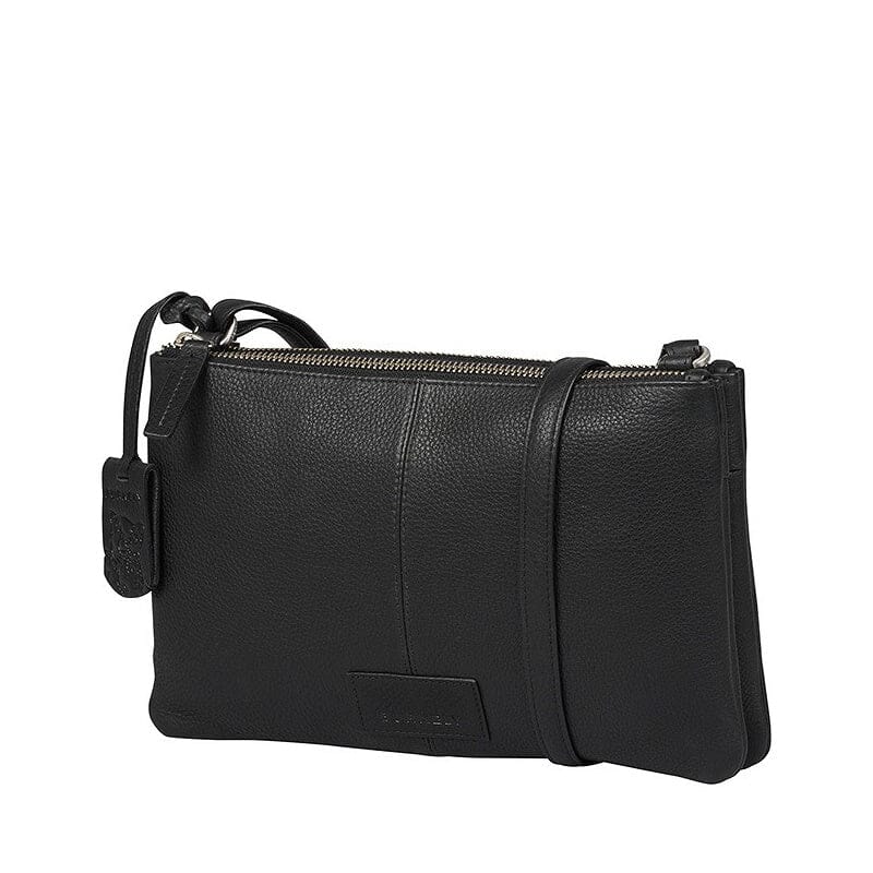 Burkely Soft Skylar Crossbody Bag Double Pocket Zip Black