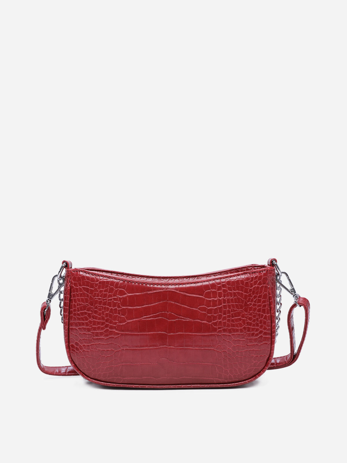 Sac à main demi-lune verni- Rouge