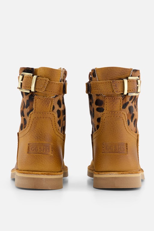 Giga Enkellaarsjes cognac Leer