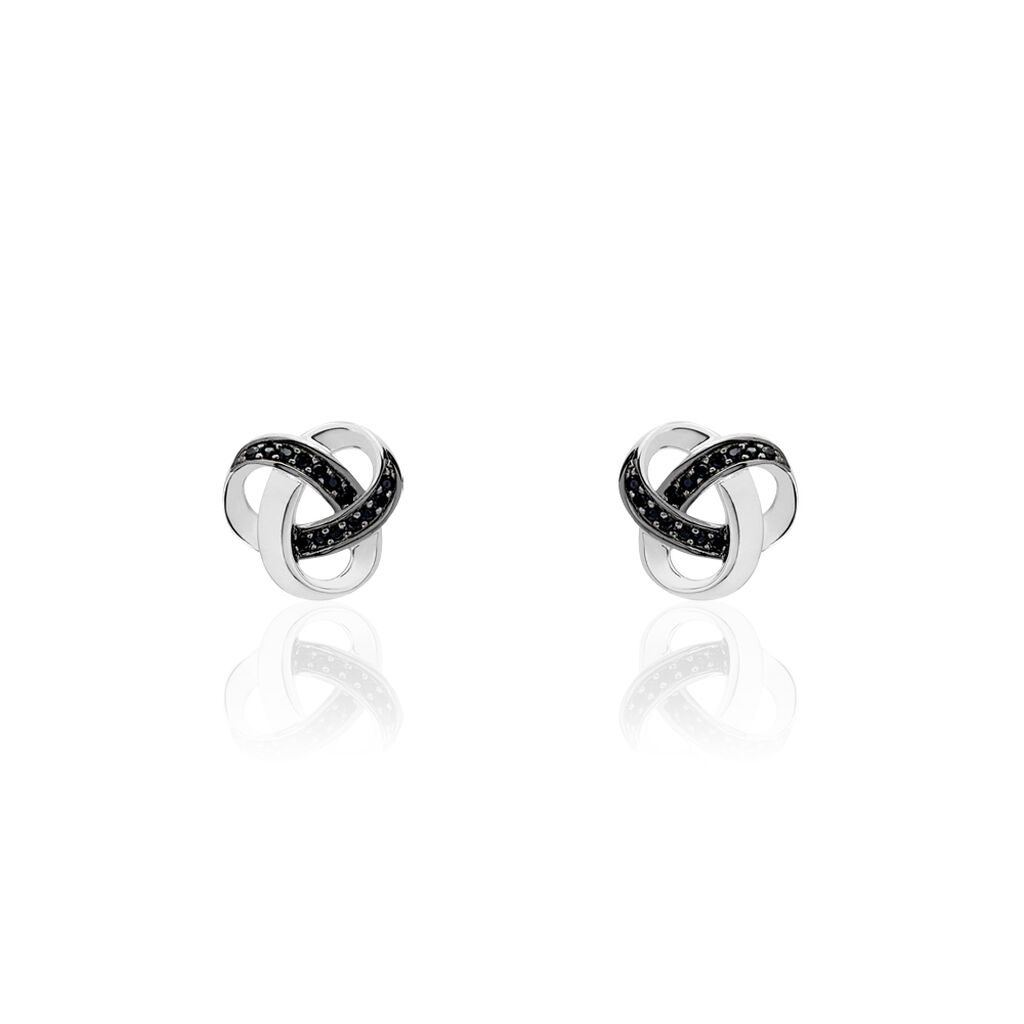 Boucles D'oreilles Puces Melina Argent Blanc Oxyde De Zirconium