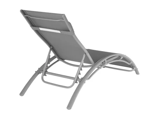 Lot de 2 transats grise 158 x 59 x 81.5 cm 2208196
