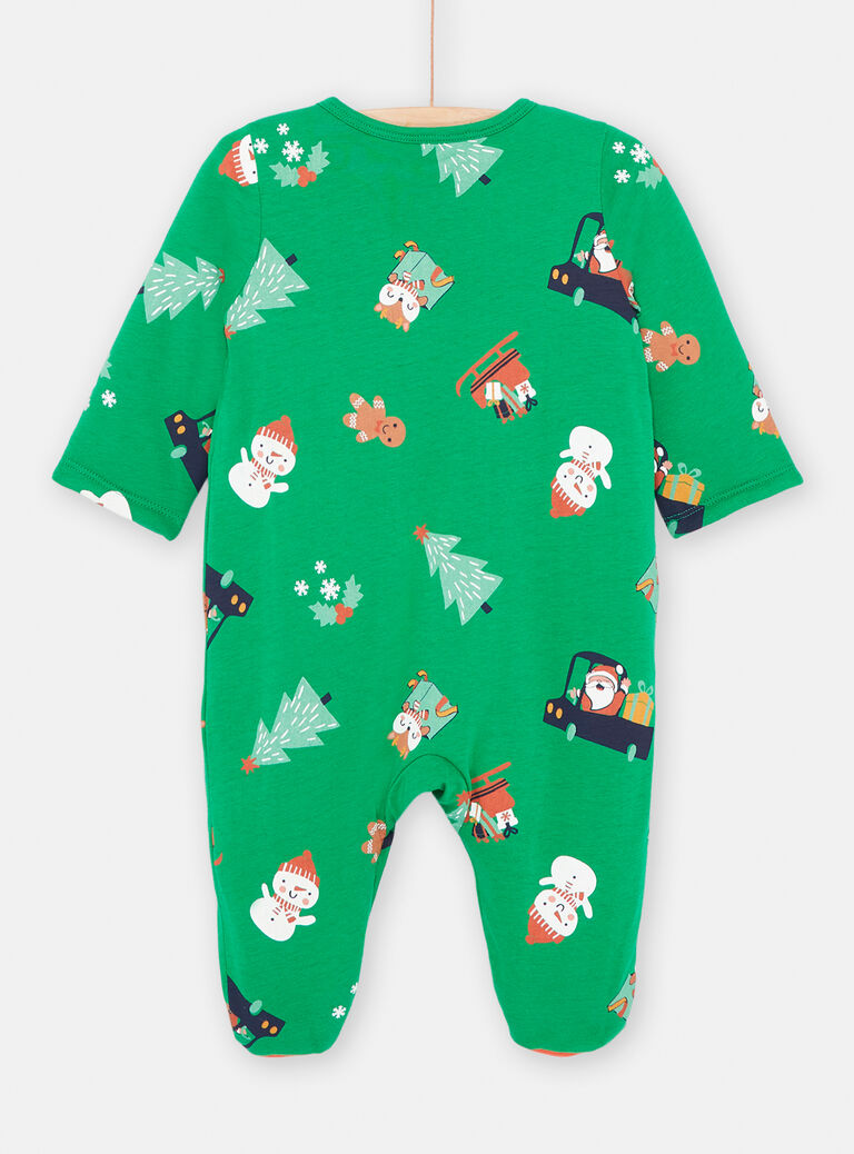 Grenouillère verte fantaisie NOEL bébé garçon