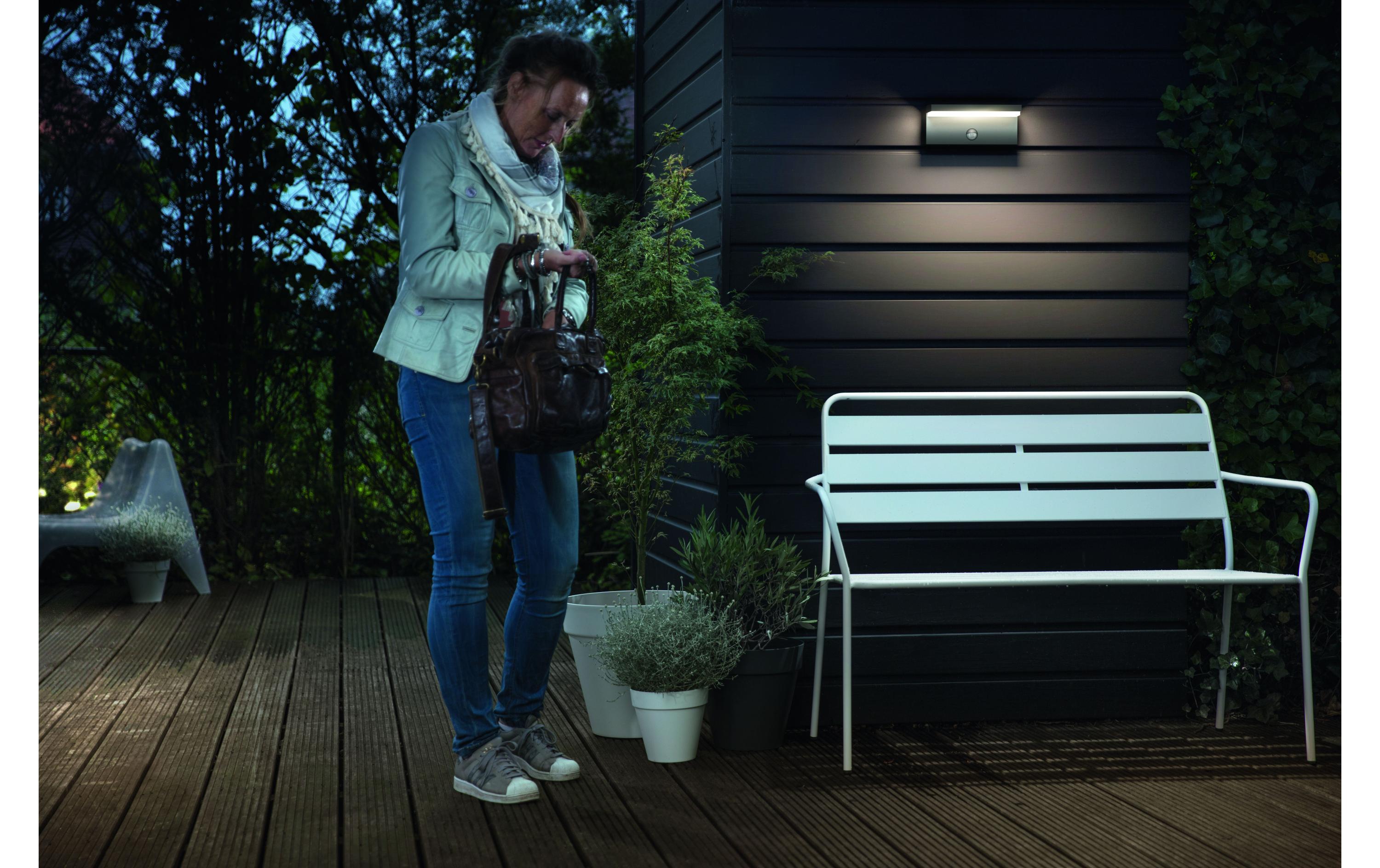 myGarden Wandleuchte Bustan, 1000 lm, Anthrazit + SensorLeuchte für den Aussenbereich