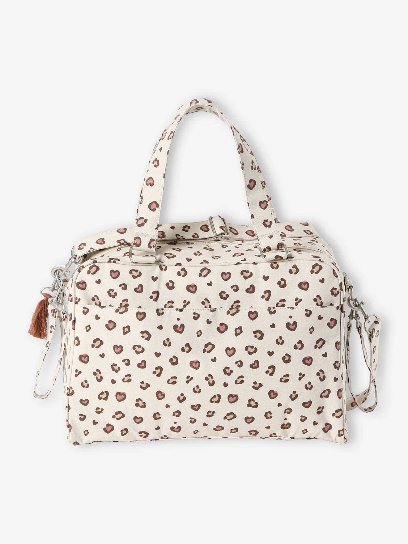 Bolsa de maternidade familiar com vários bolsos, bege areia
