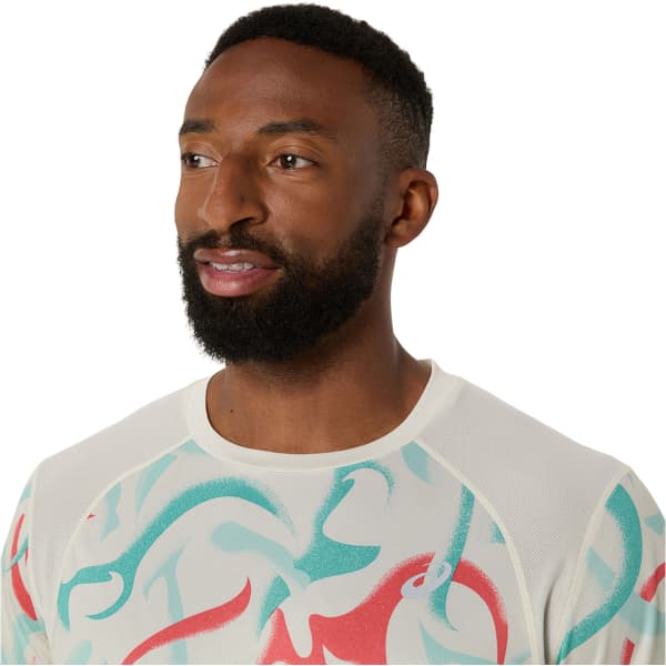 T-shirt running ASICS ROAD ALL OVER PRINT SS TOP BIRCH