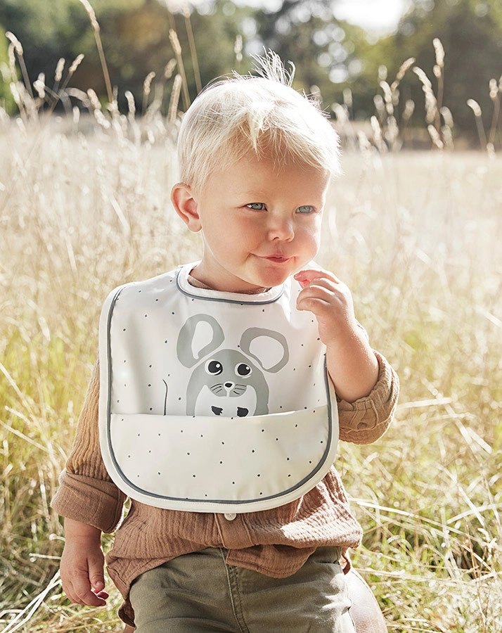 Lätzchen FOREST MOUSE MAX mit Auffangschale in weiß