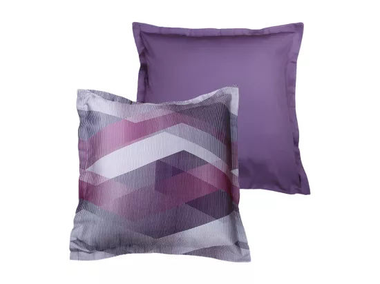 Lot de 2 Taies d'oreiller satin de coton imprimé Helix Purple