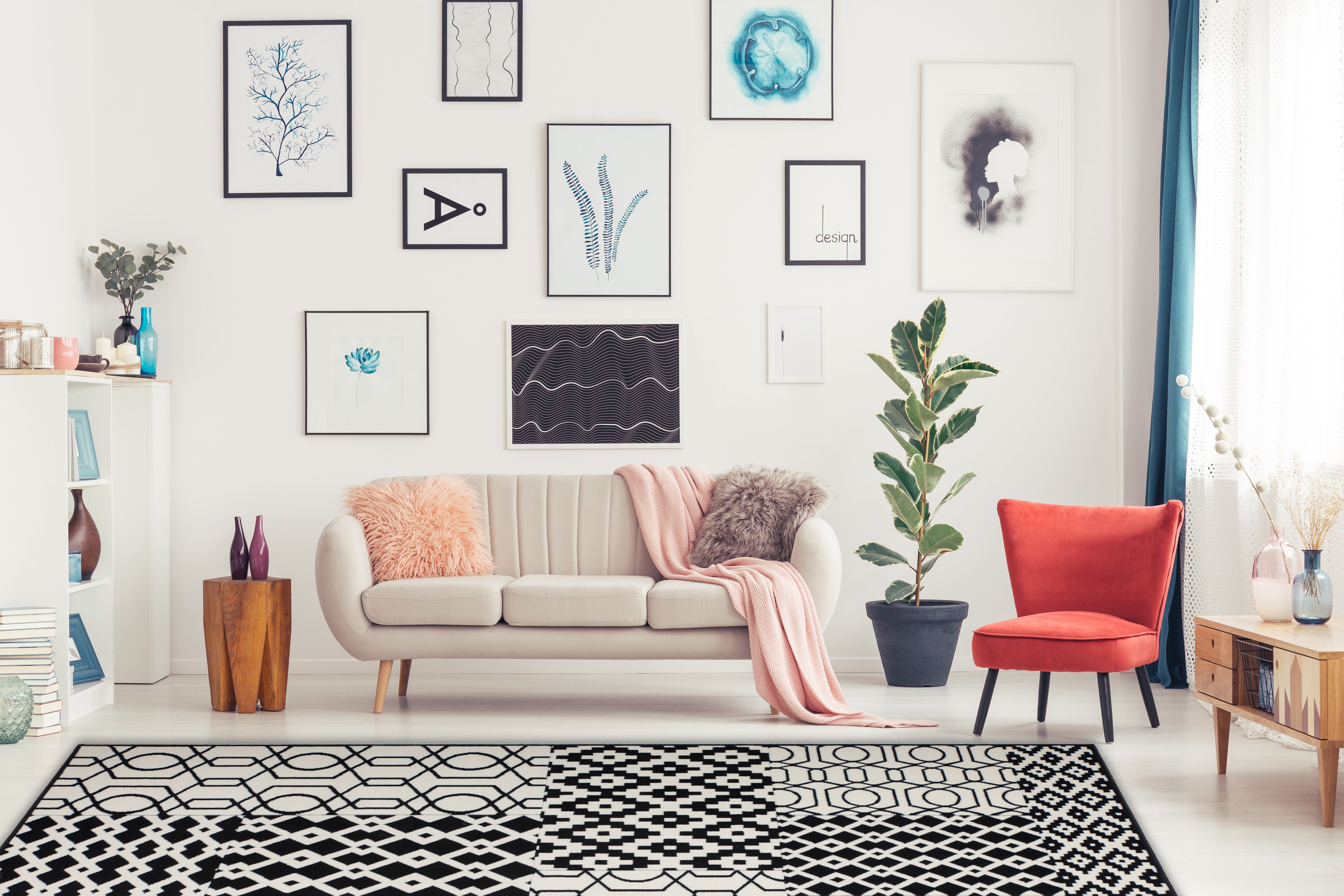 Vloerkleed 325 Multi Zwart Lina