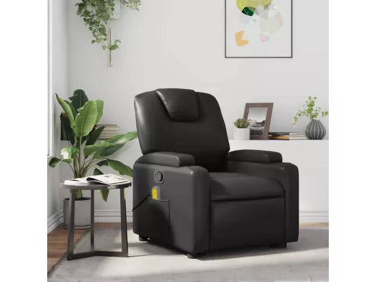 Fauteuil de massage inclinable Noir Similicuir