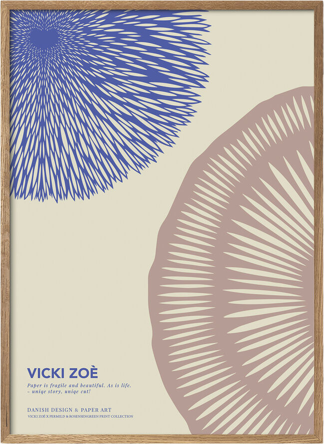Poster & Frame VICKI ZOÉ - Flower - The Uniqueness of you - Rose Blue Flerfarvet