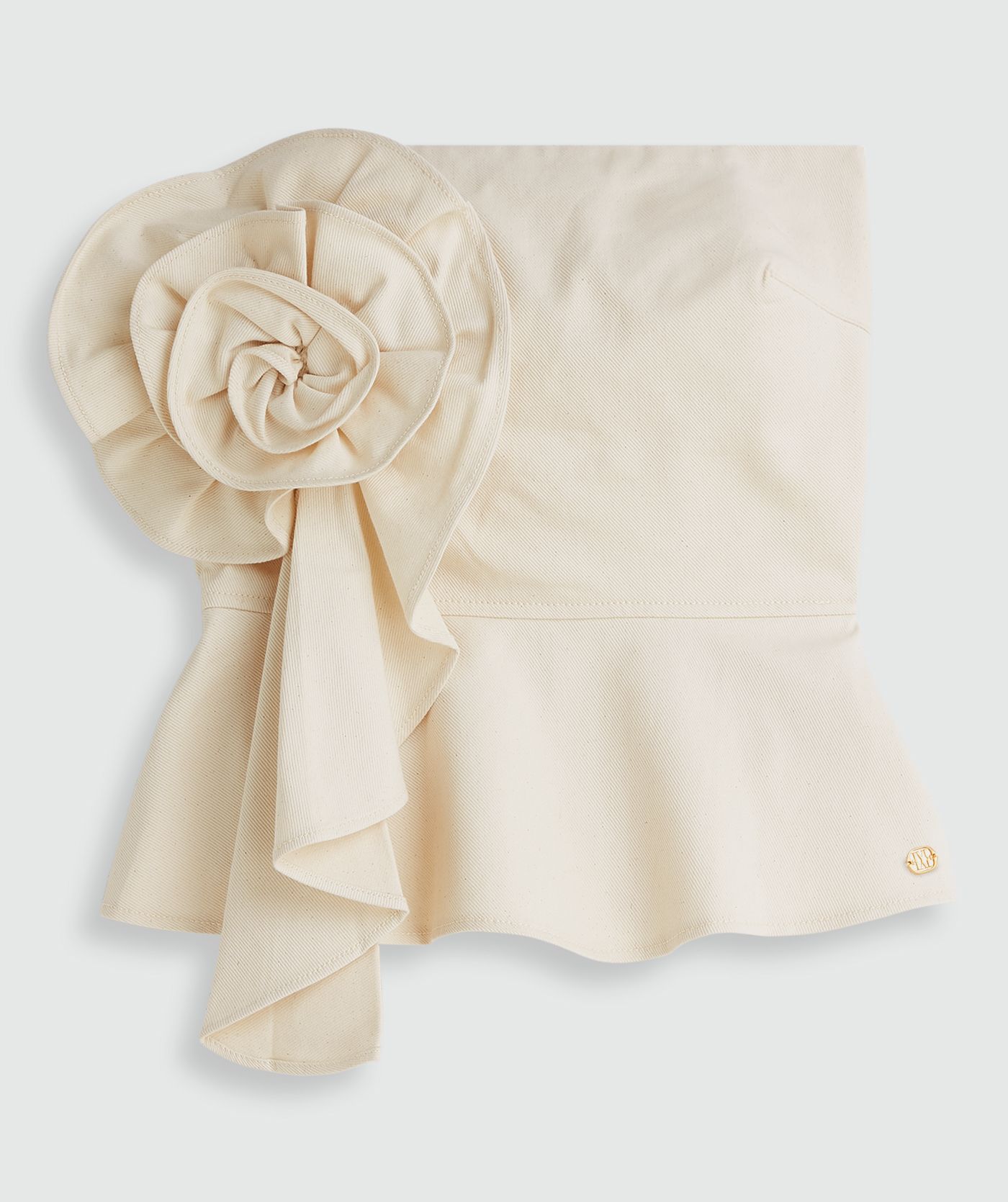 JV-FERRA fitted bustier met bloem van katoen - ecru