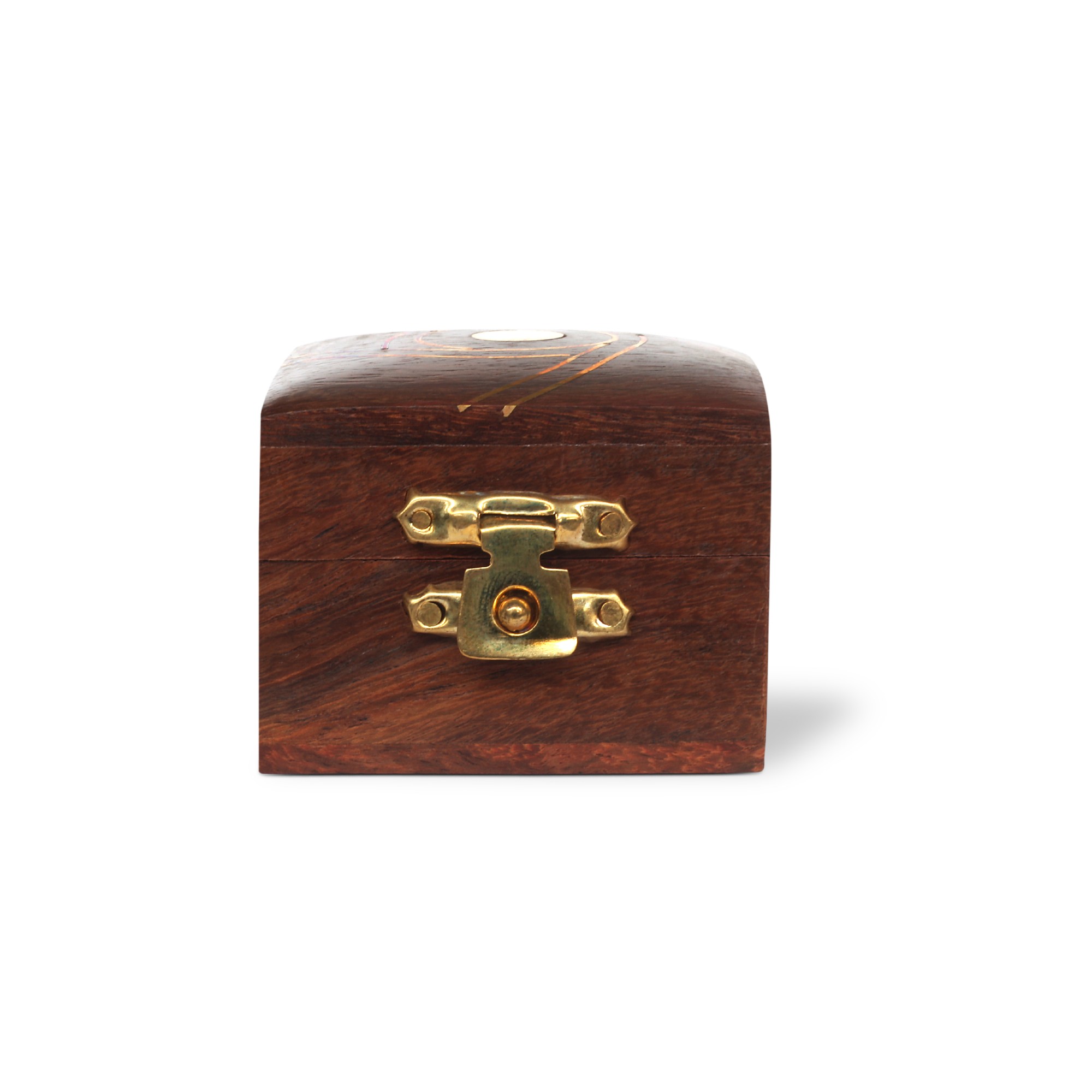 Box mit Messingschloss, natur, T 5 cm, B 5 cm, H 4 cm von fischer's lagerhaus