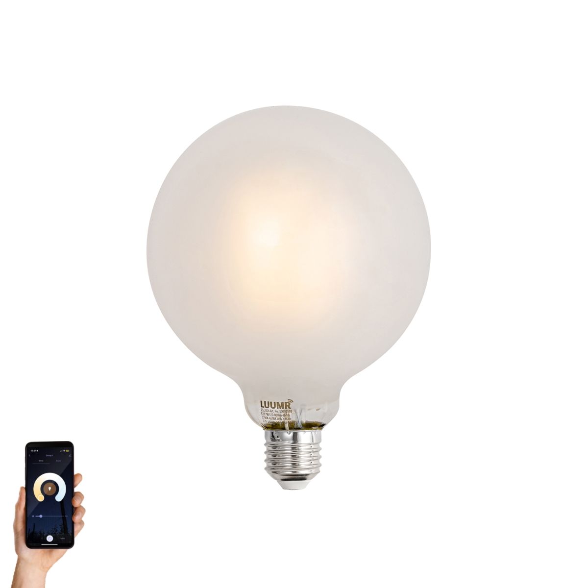 Smart E27 dimbare LED lamp G125 mat 7W 806 lm 2700-6500K