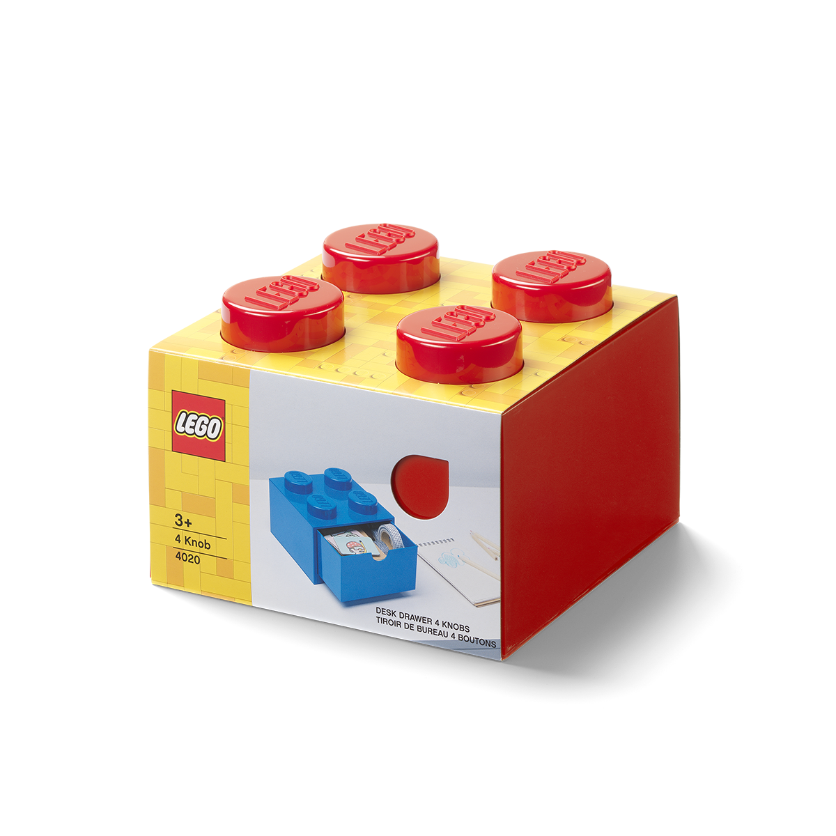 Tijolo de 4 pinos com gaveta – vermelho 5006140