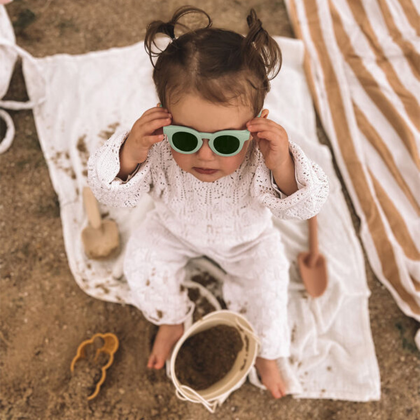 Lunettes de soleil avec cordon 9-24M Delight vert sauge