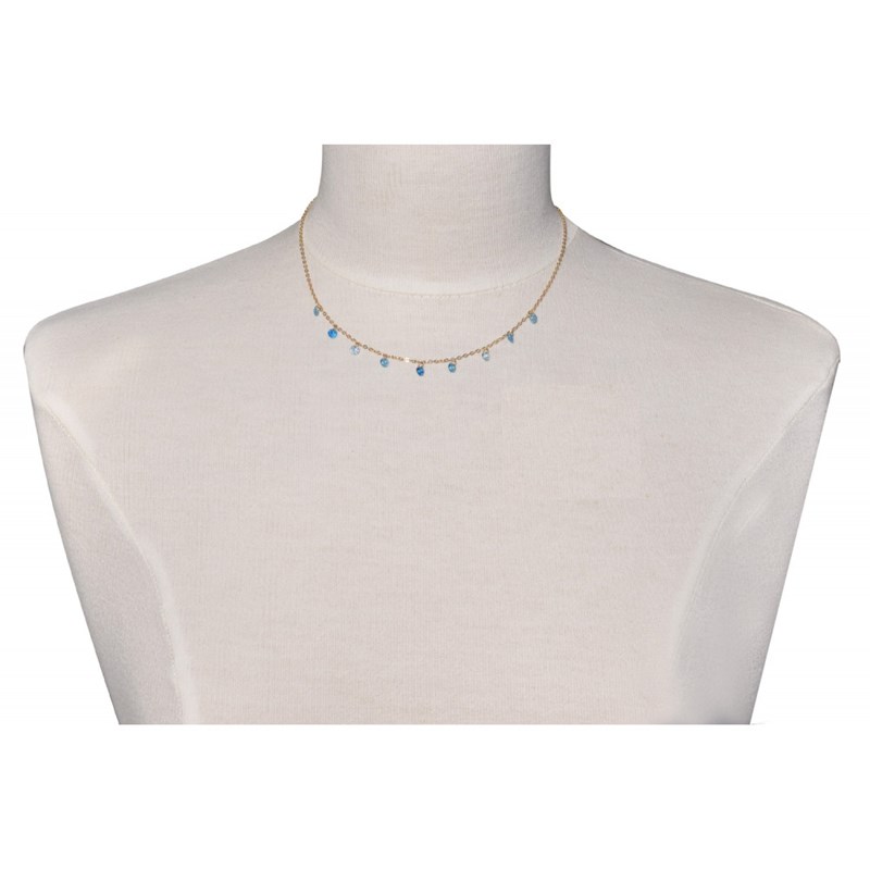 Collier Plaqué Or Strass Dégradé de Couleurs