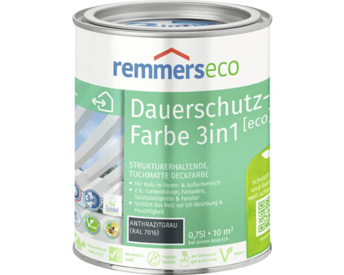 Remmers eco houtverf op oliebasis RAL 7016 antracietgrijs 750 ml
