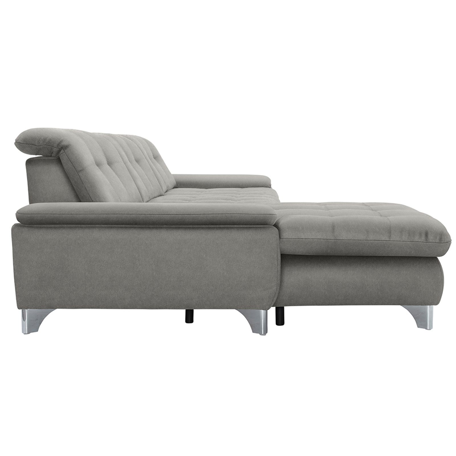 polsterpower Ecksofa - Belle silver - Basismodell - Recamiere links