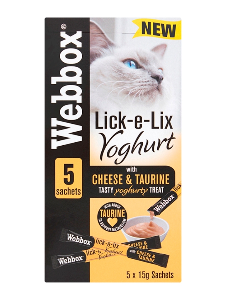 SNACKS PARA GATO WEBBOX LICK-E-LIX COM QUEIJO 5X15G