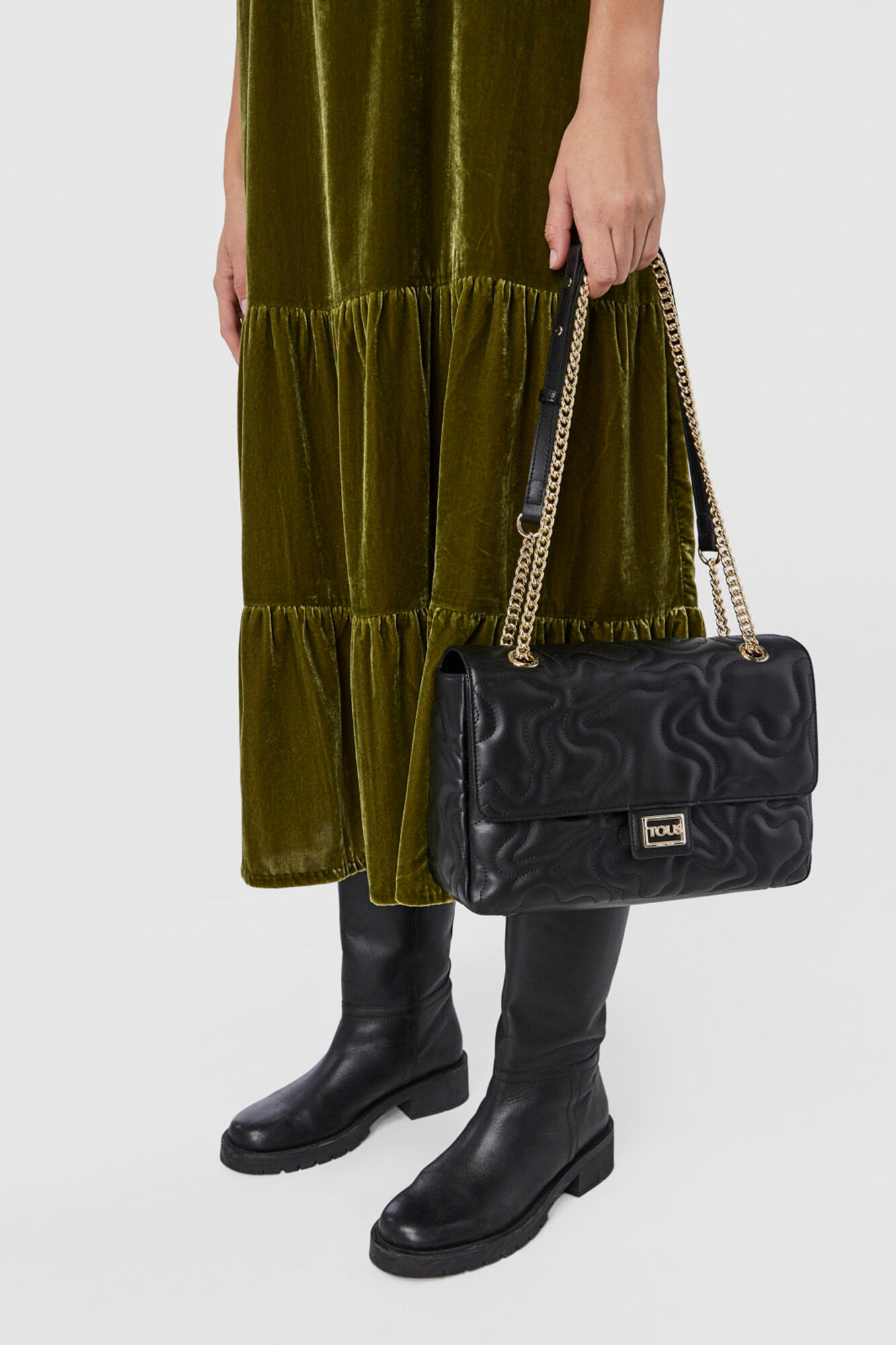 Bolsa de ombro média Kaos Dream preta - Preta