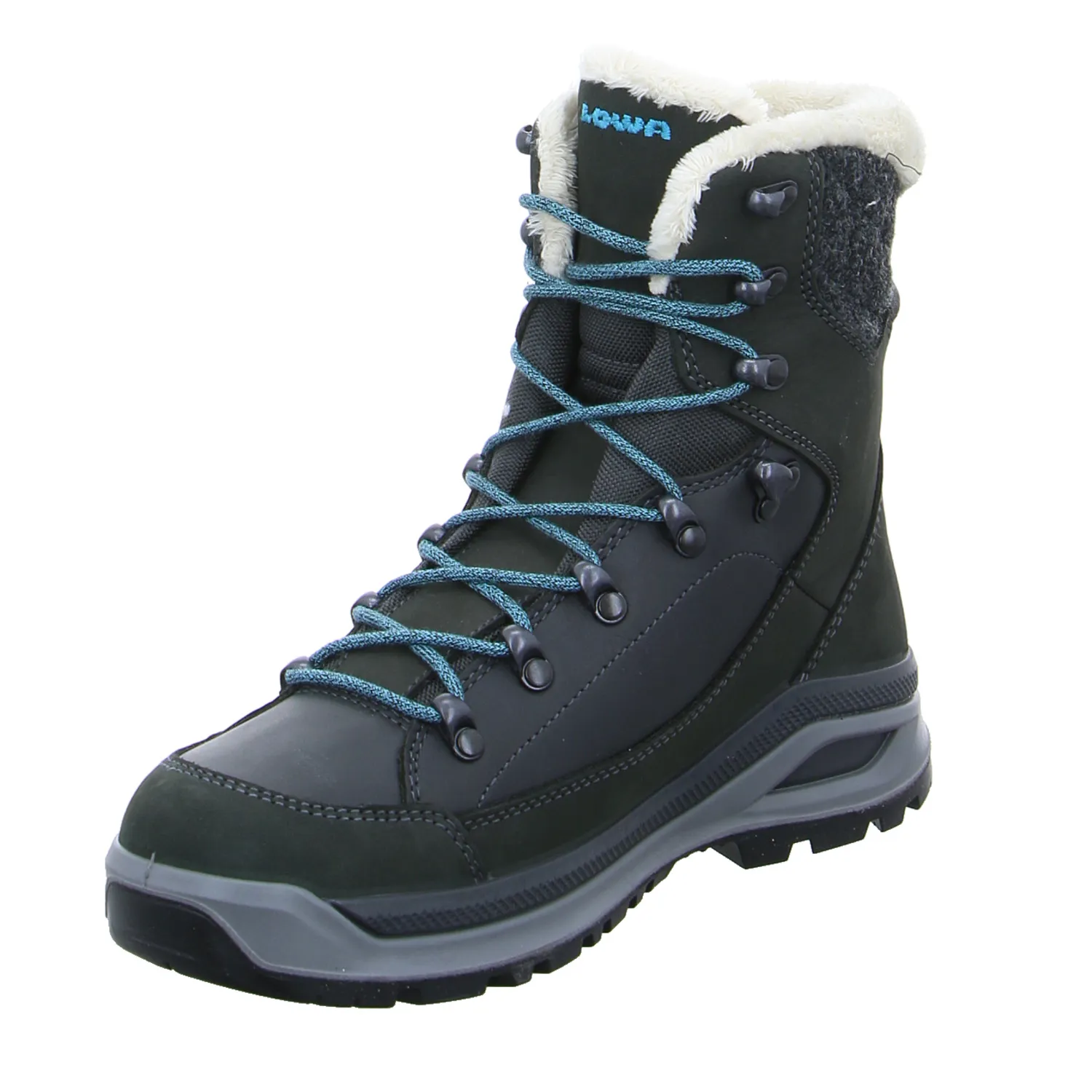 LOWA Snowboots Damen Grau Leder  mit Gore-Tex