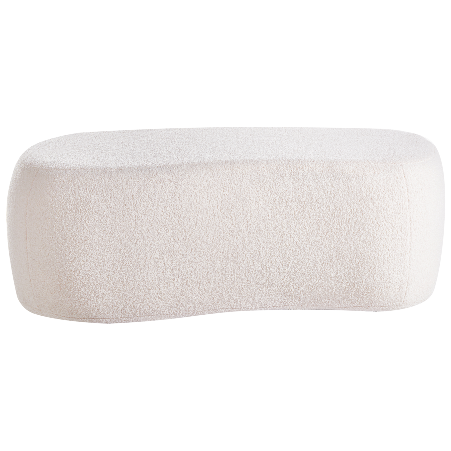 Beliani - BAYARD - Poef - Off-white - Bouclé