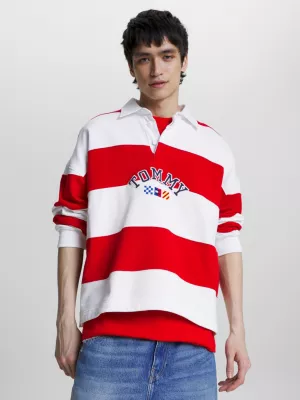 Camisa de rugby despojada com listras de arquivo