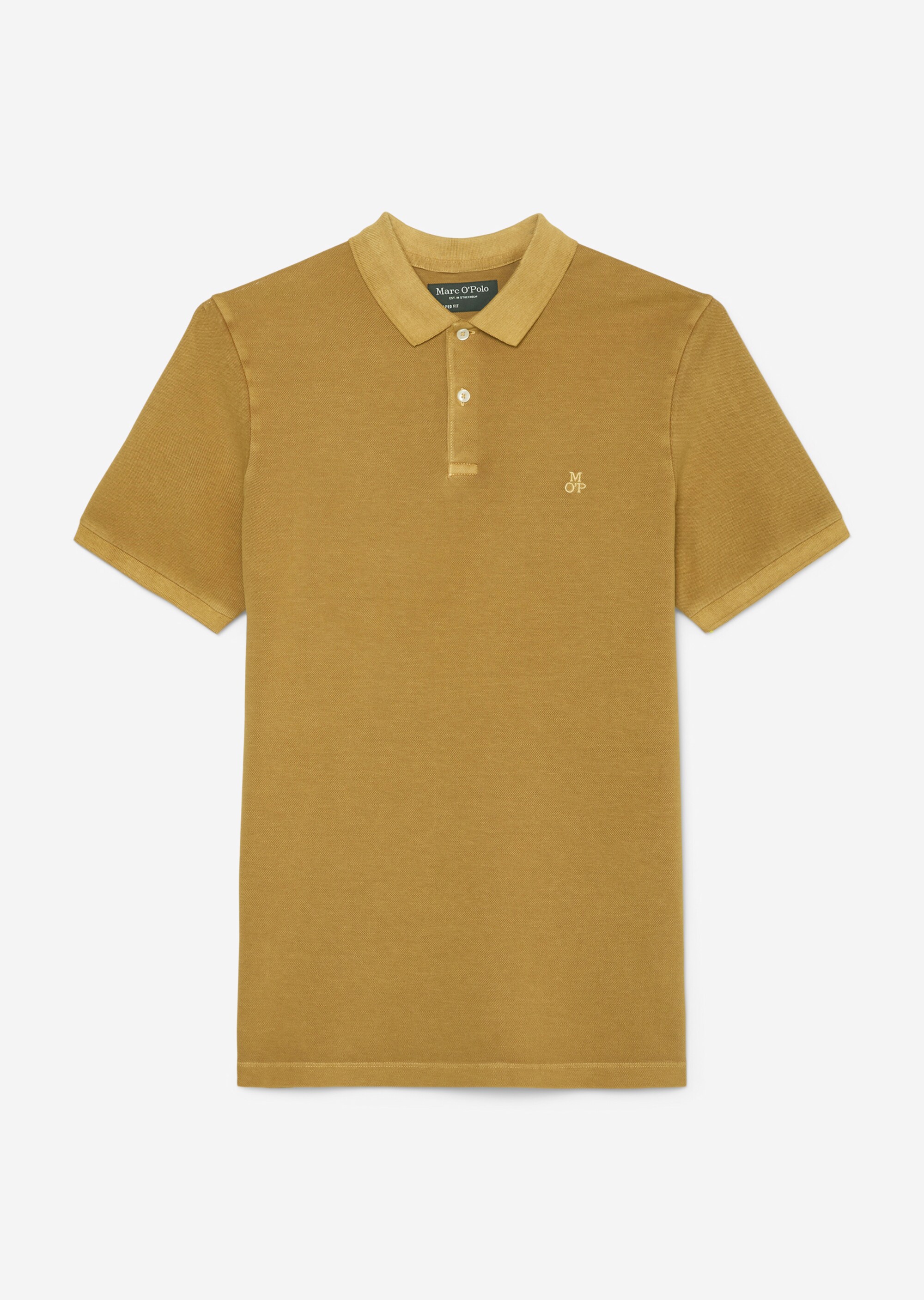 Kurzarm-Poloshirt Piqué shaped aus Organic Cotton-Stretch