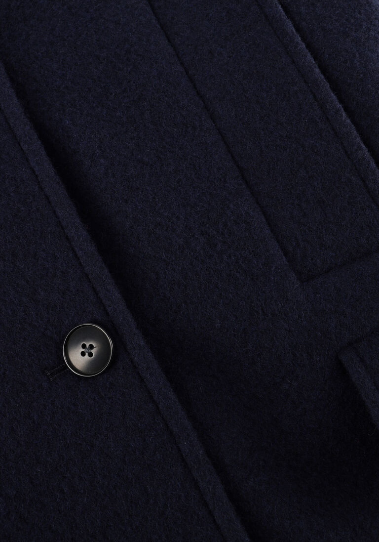 donkerblauwe closed mantel caban jacket