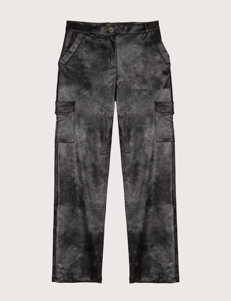 HBT AUDACIOUS | BROOKLYN PANTALON CARGO CROCO ARGENTÉ
