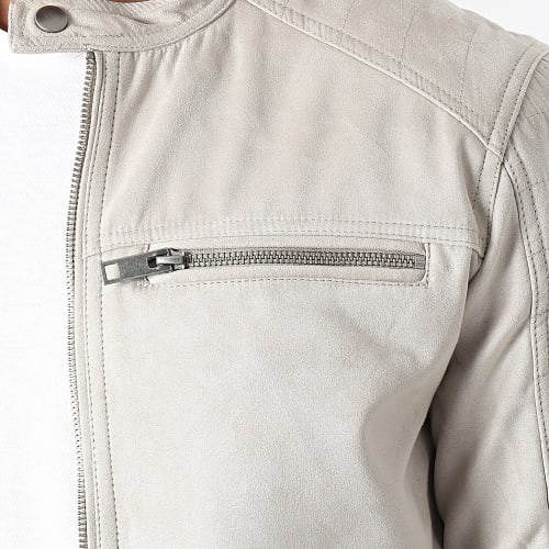 Veste Zippée Suédine Rocky Beige