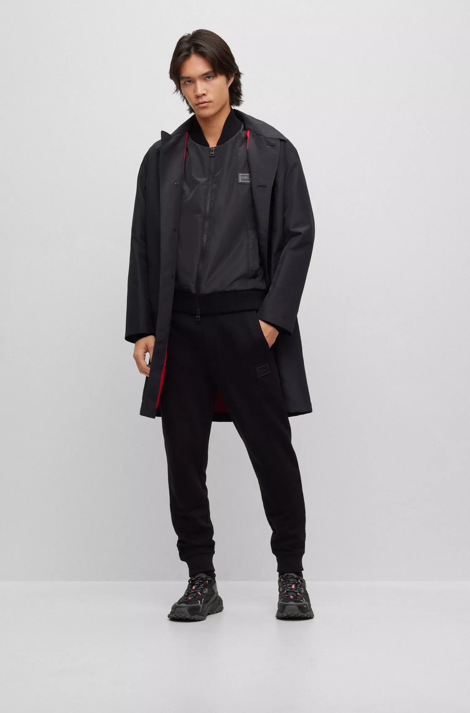 Jaqueta bomber HUGO Red-Hybrid com zíper de duas vias