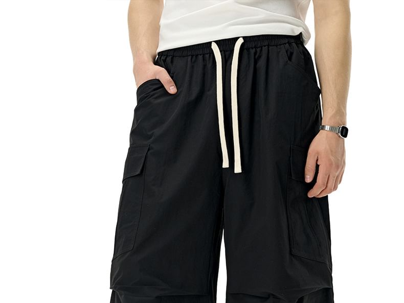 Newin - Cargo Capri-broek met trekkoordtaille